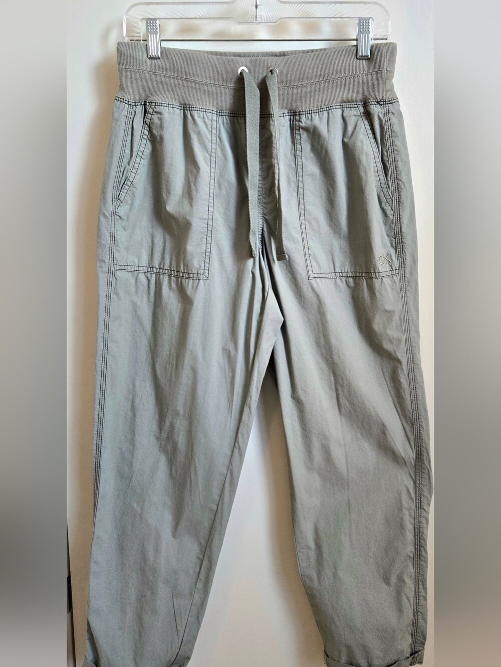 Calvin Klein Light Gray Women's Track Joggers with Drawstring Waist
